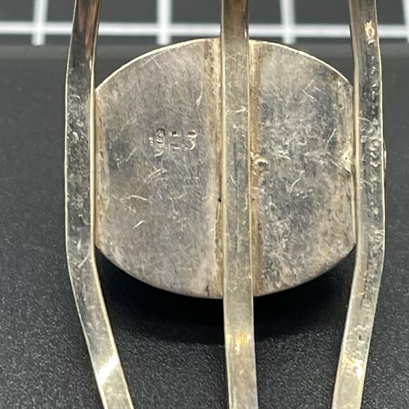 Sterling Silver 925 Oval Larimar Cuff Bracelet 13.8g 8 Inches - Picture 5 of 8